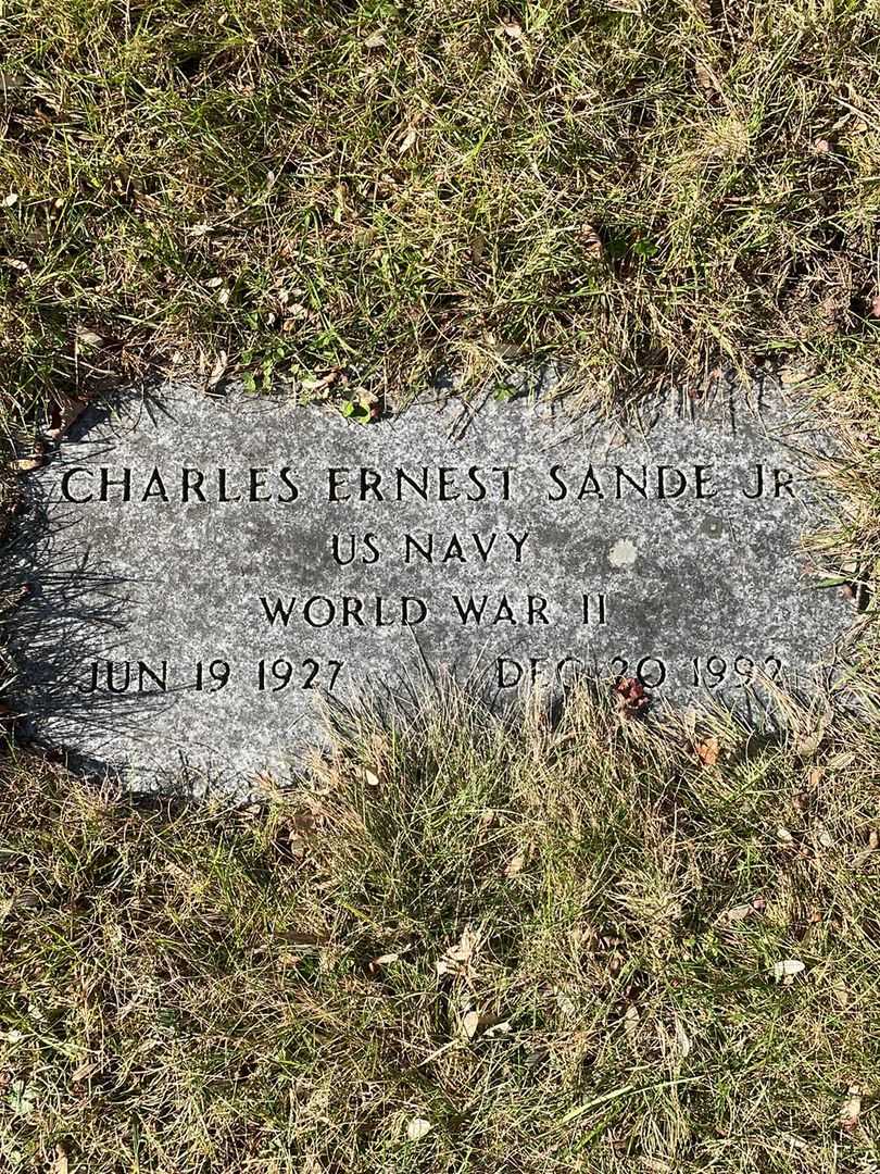 Charles Ernest Sande Junior's grave. Photo 3