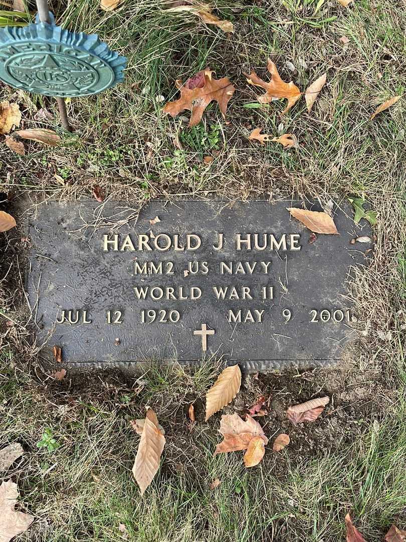 Harold J. Hume's grave. Photo 3
