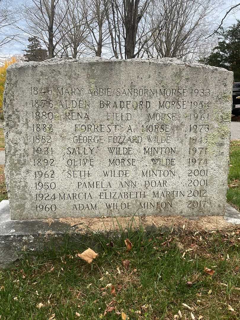 Mary Abbie Sanborn Morse's grave. Photo 4