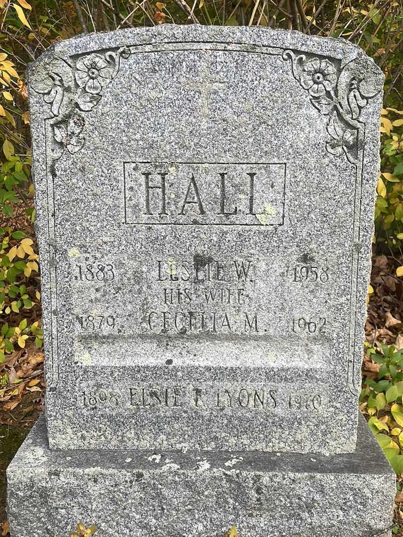 Cecelia M. Hall's grave. Photo 1