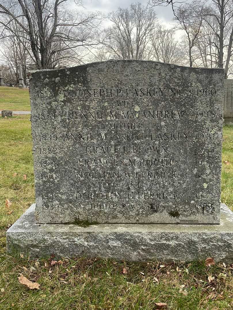 Jennie M. MacAndrew Laskey's grave. Photo 3